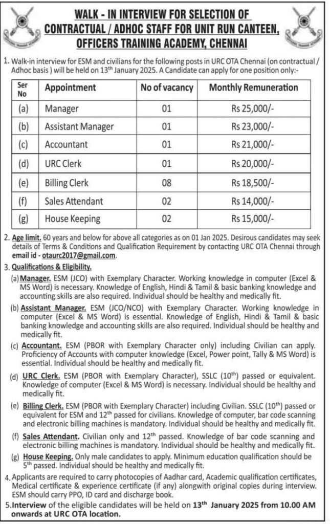 ota job vacancy